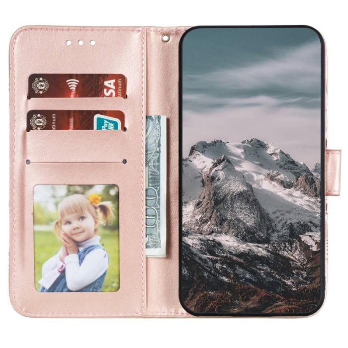 OEM - Samsung Galaxy S26 Plånboksfodral Konstläder Mandala Mönster - Roséguld