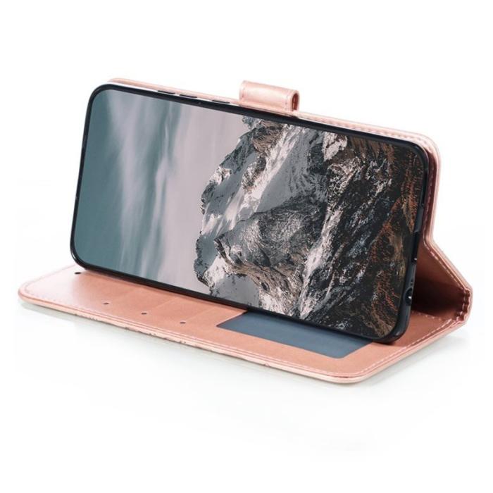 OEM - Samsung Galaxy S26 Plånboksfodral Konstläder Mandala Mönster - Roséguld