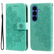 OEM - Samsung Galaxy S26 Plus Pl&aring;nboksfodral Blomm&ouml;nster Konstl&auml;der St&auml;ll - Gr&ouml;n