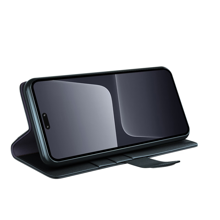 OEM - Xiaomi 13 Lite Plånboksfodral Äkta Läder - Svart