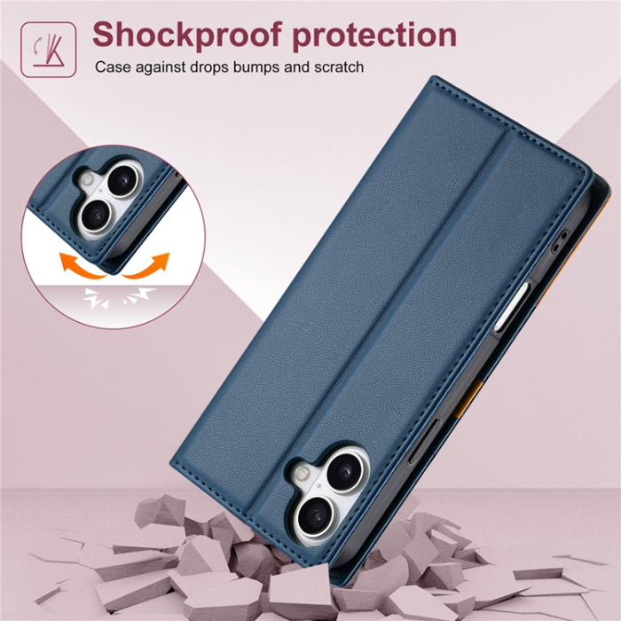 N.BEKUS - N.BEKUS iPhone 17 Plånboksfodral RFID Blocking P3 - Blå