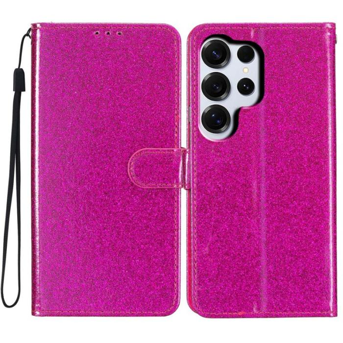 OEM - Samsung Galaxy S26 Ultra Plånboksfodral Glitter Anti-Scratch Konstläder - Rosa