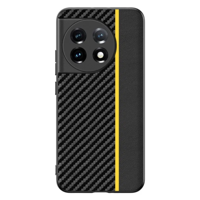 OEM - OnePlus 11 5G Mobilskal Carbon Fiber PU-Läder - Gul