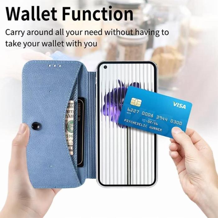 A-One Brand - Nothing Phone 1 Plånboksfodral Silikon Flip - Blå