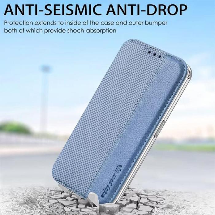 A-One Brand - Nothing Phone 1 Plånboksfodral Silikon Flip - Blå