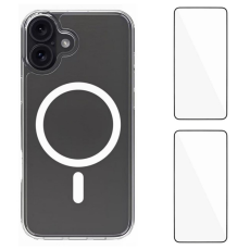 WANLONFENG - WANLONFENG iPhone 17 Mobilskal MagSafe + [2-Pack] Härdat glas