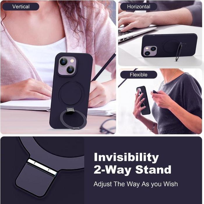 A-One Brand - iPhone 11 Mobilskal Magsafe Liquid Silikon - Lila