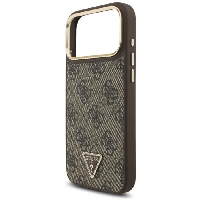 Guess - Guess iPhone 17 Pro Max Mobilskal MagSafe 4G Triangle Logo - Brun Guld