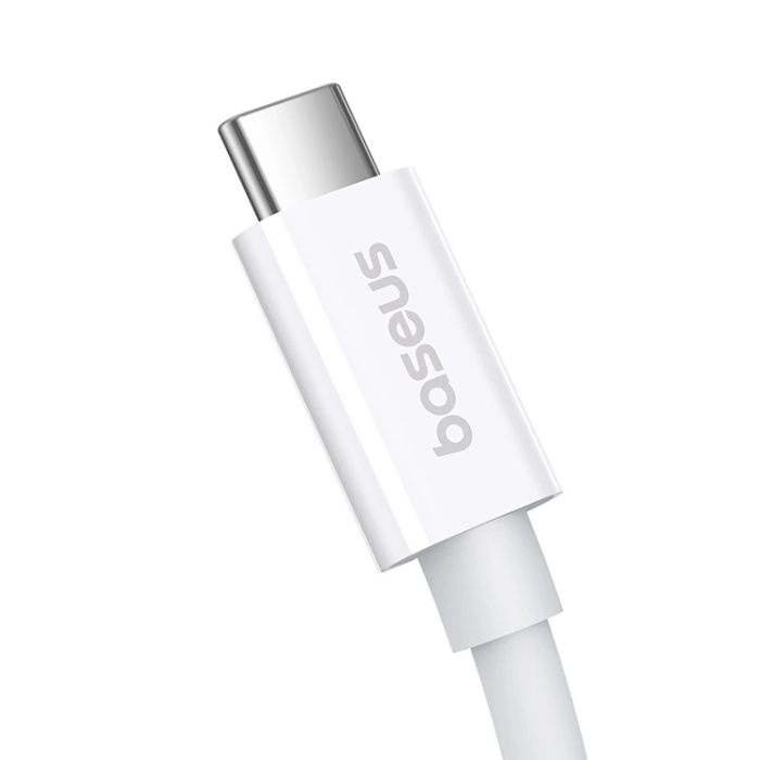 BASEUS - Baseus USB-C till USB-C kabel 240W PD 8K 60Hz 1m - Vit