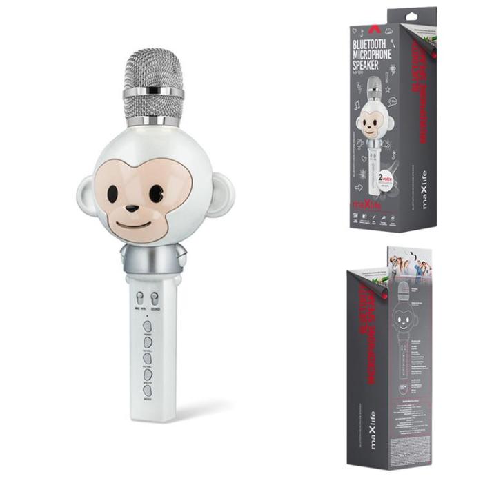 Maxlife - Maxlife Bluetooth-Mikrofon med Högtalare Djur MX-100 - Vit