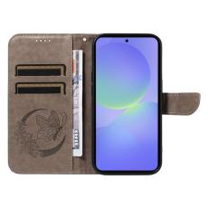 OEM - Samsung Galaxy A37 Pl&aring;nboksfodral Konstl&auml;der Flip Skydd - Gr&aring;