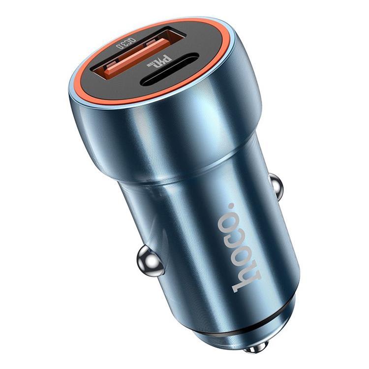 Hoco Billaddare 20W USB-A/USB-C Z46A - Safirblå | 505295 | AlltMobil