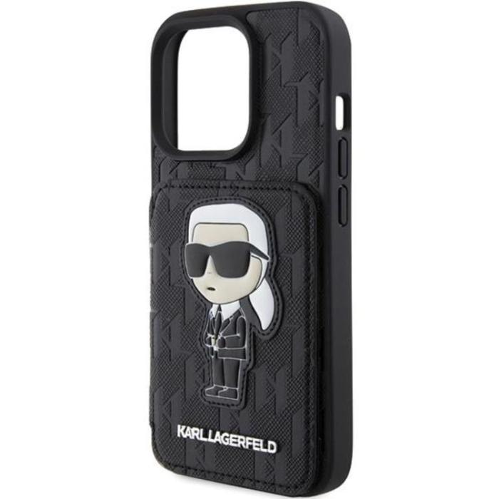 KARL LAGERFELD - Karl Lagerfeld iPhone 15 Pro Mobilskal Korthållare Stativ