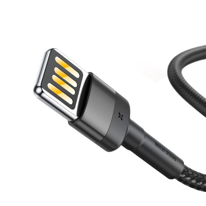 BASEUS - BASEUS Cafule USB-A till Lightning kabel 2,4A 1M Grå+Svart