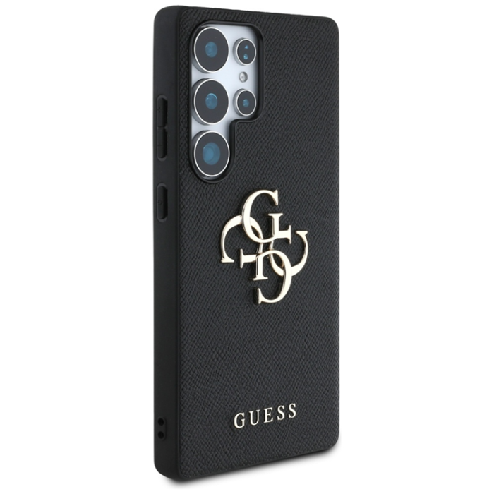 Guess - Guess Mobilskal till Galaxy S25 Ultra Grained Big 4G Logo Small Classic - Svart