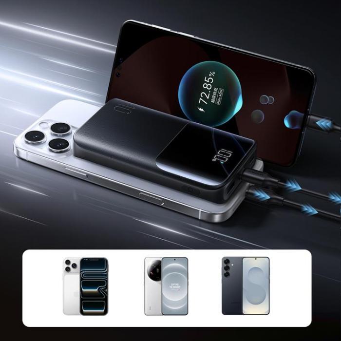 Joyroom - Joyroom Mini Powerbank 10000 mAh 22.5W med Display JR-QP191 - Svart