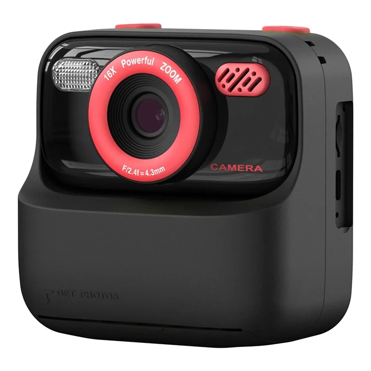 Barn Digitalkamera HD 1080P Med Skrivare P79 (Svart/Rosa) | 264 | AlltMobil