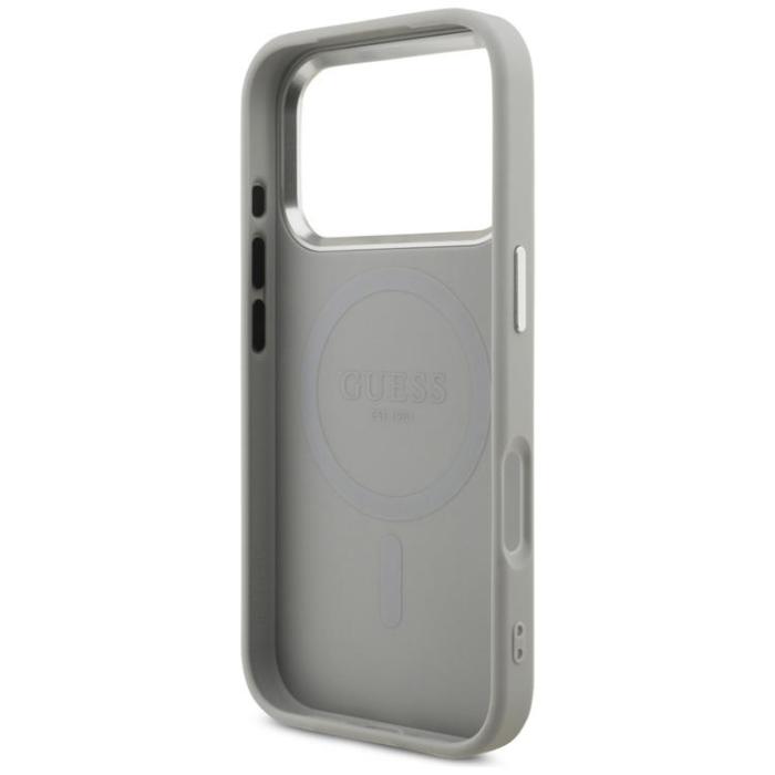 Guess - Guess iPhone 17 Pro Mobilskal MagSafe Glitter Triangle Logo - Silver