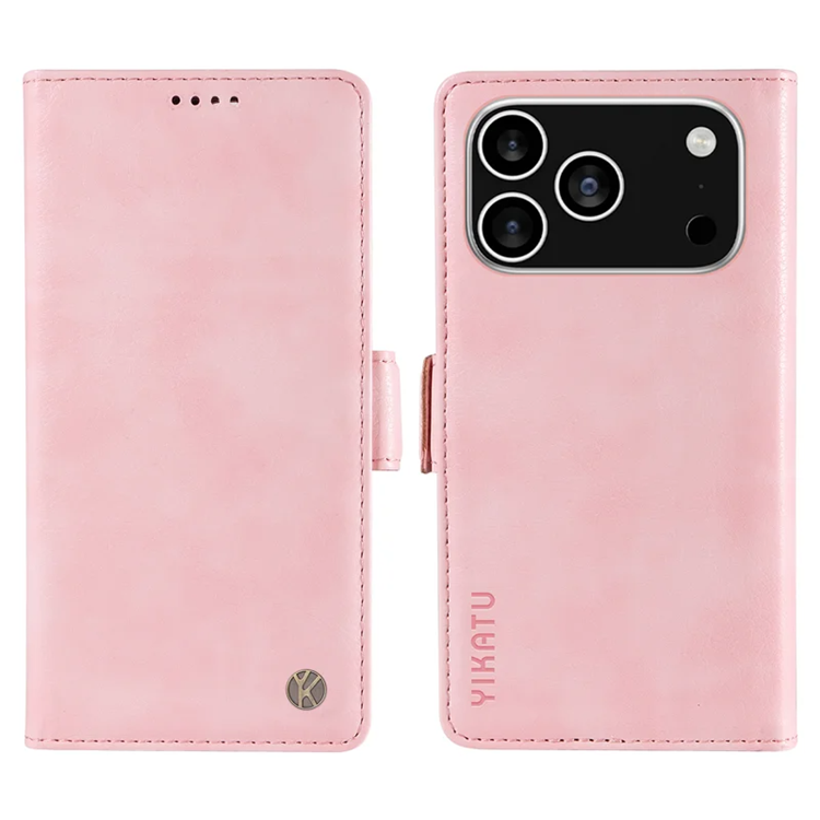 YIKATU iPhone 17 Pro Plånboksfodral Litchi Texture - Rosa | 2353 | AlltMobil