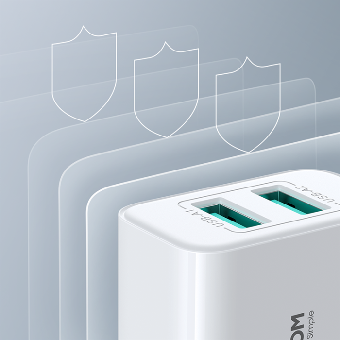 Joyroom - Joyroom Nätladdare 2xUSB-A 10.5W 2.1A - Vit