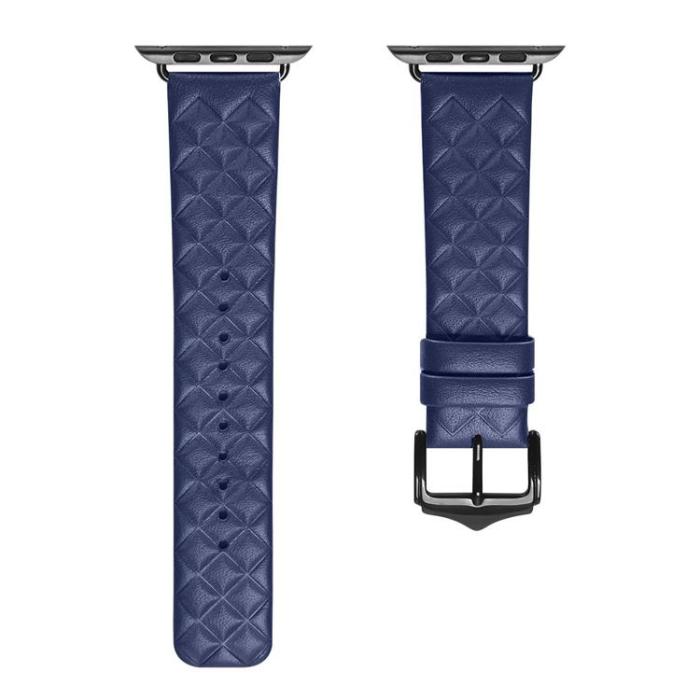 Dux Ducis - Dux Ducis Apple Watch 2/3/4/5/6/7/8/SE (41/40/38 mm) Armband Äkta Läder - Blå