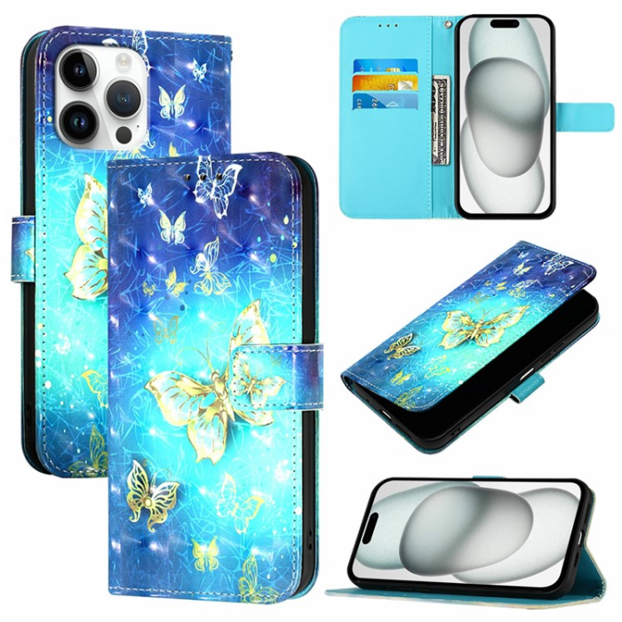 A-One Brand - iPhone 16 Pro Max Plånboksfodral Printing Pattern Med Rem