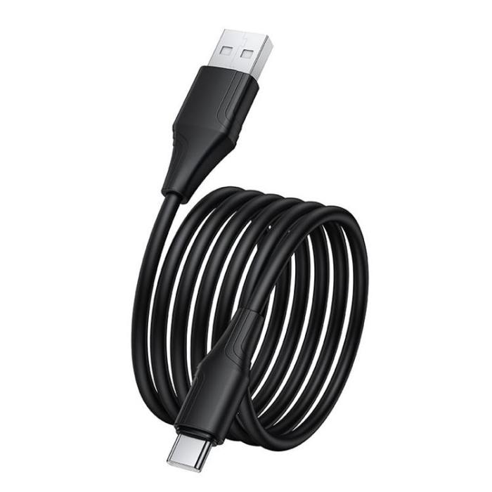 Hoco - HOCO USB-A till USB-C Kabel 3A 1m Silikon X124 - Svart