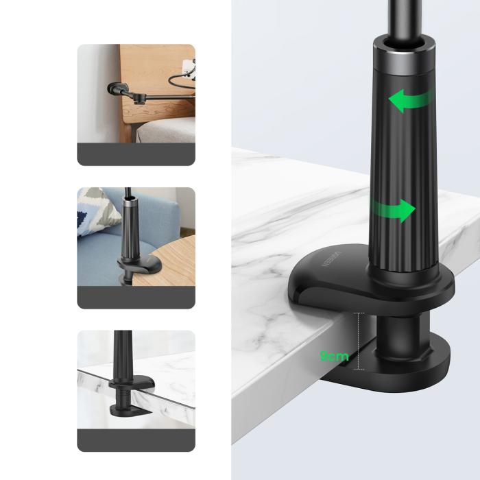 UTGATT5 - Ugreen Universal Hållare Stativ telefon Tablet Stativ Flexibel Arm - Svart