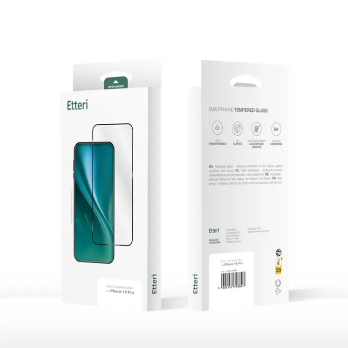 Etteri - Etteri Galaxy S21 FE Härdat Glas Skärmskydd 9D - Svart