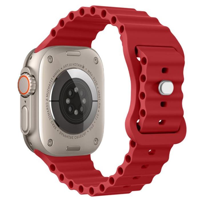 A-One Brand - Apple Watch 4/5/6/7/8/SE (38/40/41mm) Silikon Ocean Band - Röd
