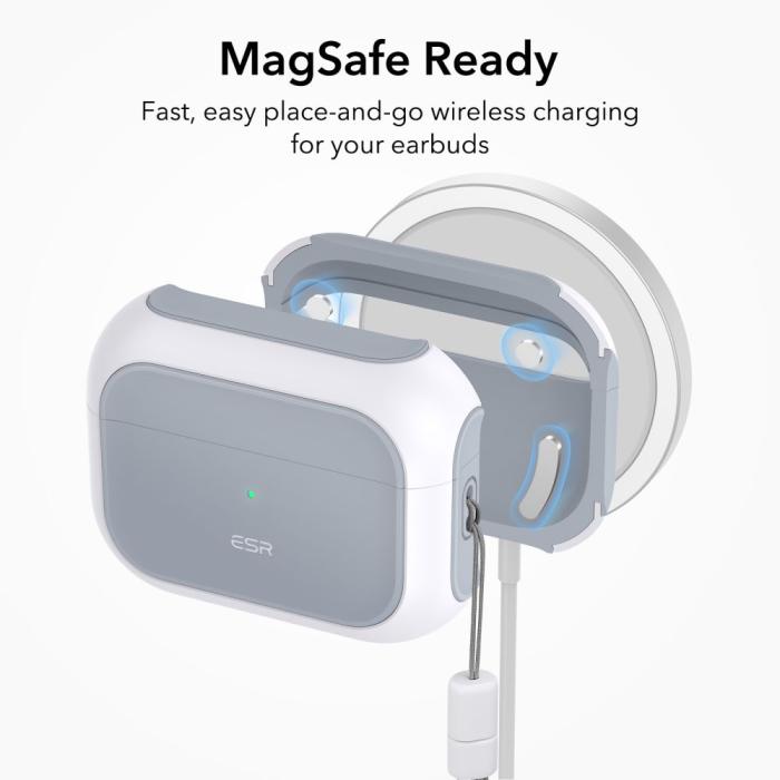 ESR - ESR Magsafe Airpods Pro 1/2 Skal Orbit Halolock - Vit