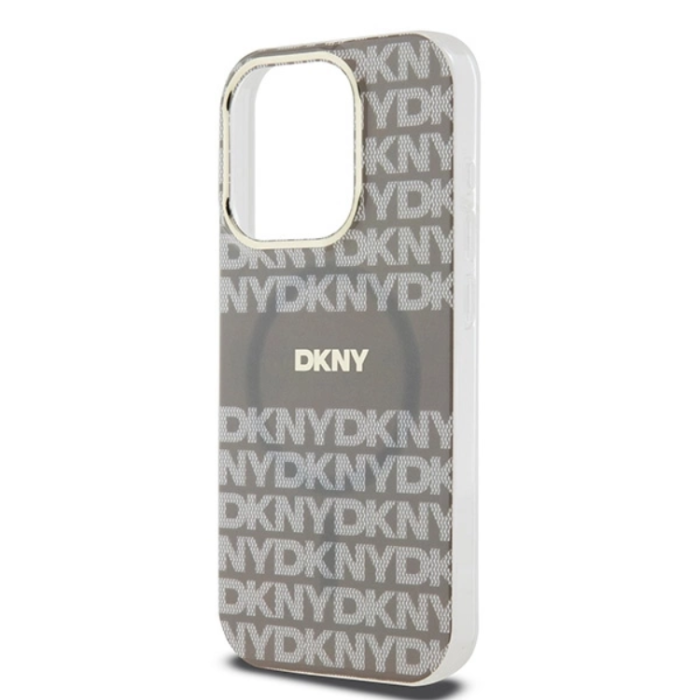 DKNY - DKNY iPhone 15 Pro Mobilskal Magsafe IML Mono & Stripe - Beige