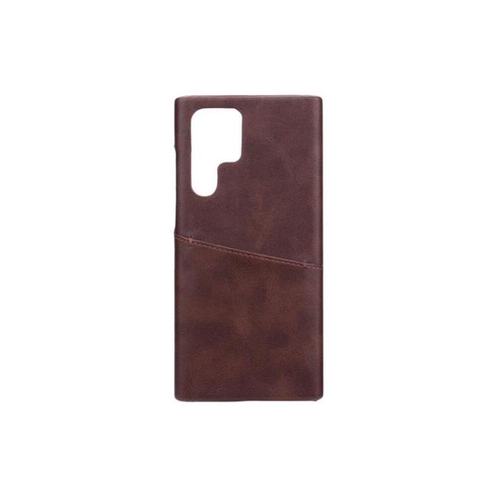 Onsala - Onsala Läder Kortficka Skal Galaxy S22 Ultra - Brun