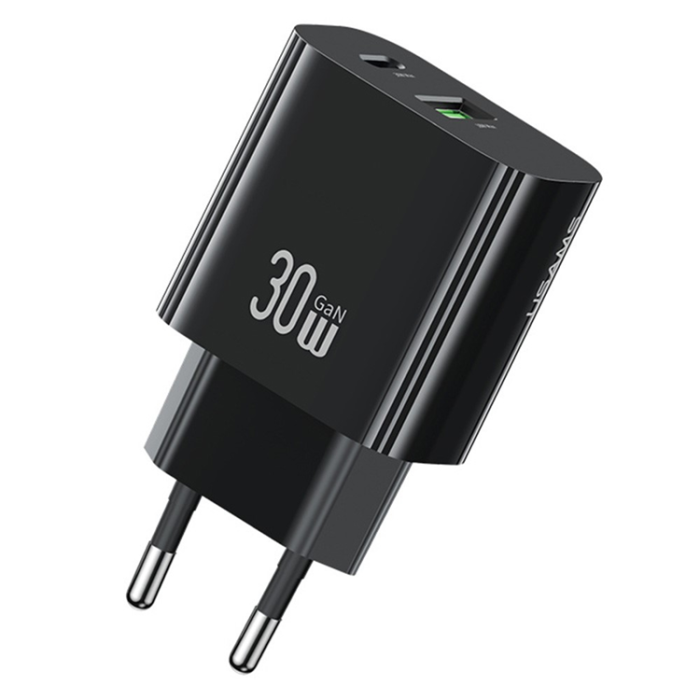 USAMS - USAMS Snabbladdare 30W USB-A - USB-C EU CC316 T65 - Vit