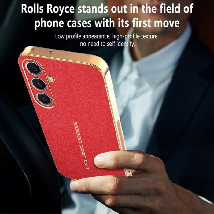 A-One Brand - Galaxy S25 Plus Mobilskal Litchi Texture Anti Scratch