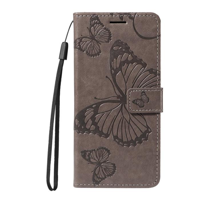 OEM - Samsung Galaxy A57 Plånboksfodral Konstläder Blommor - Grå