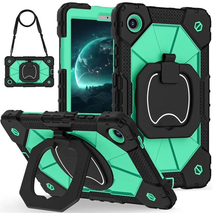 Lenovo Tab K9 Mobilskal Silikon Kickstand (Svart/Mintgrön) | 2353 | AlltMobil