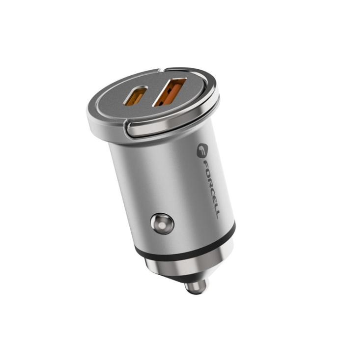 Forcell - Forcell Billaddare USB-A/USB-C F-Energy 65W - Silver