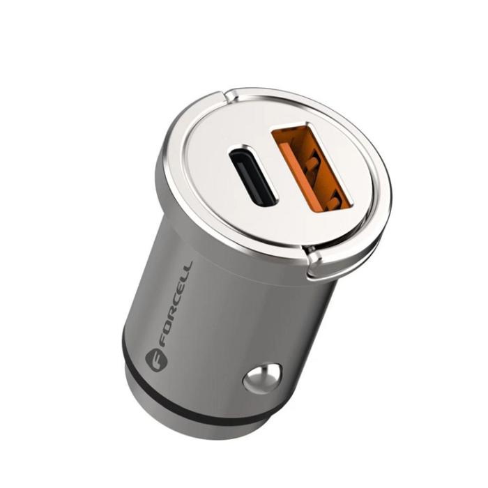 Forcell - Forcell Billaddare USB-A/USB-C F-Energy 65W - Silver