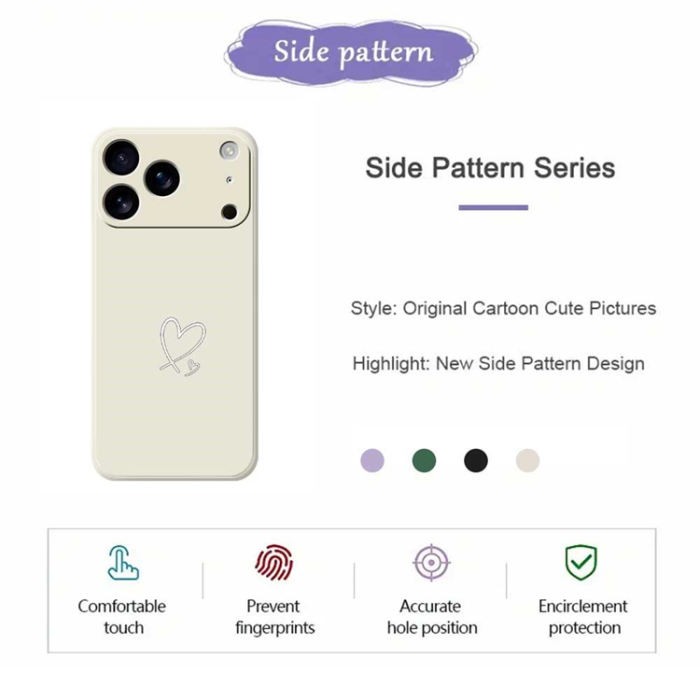 A-One Brand - iPhone 17 Pro Mobilskal Vit Love Pattern TPU - Lila