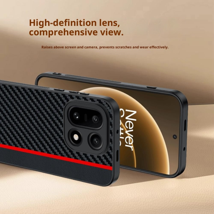 A-One Brand - OnePlus 15 5G Mobilskal Carbon Fiber Texture Läder