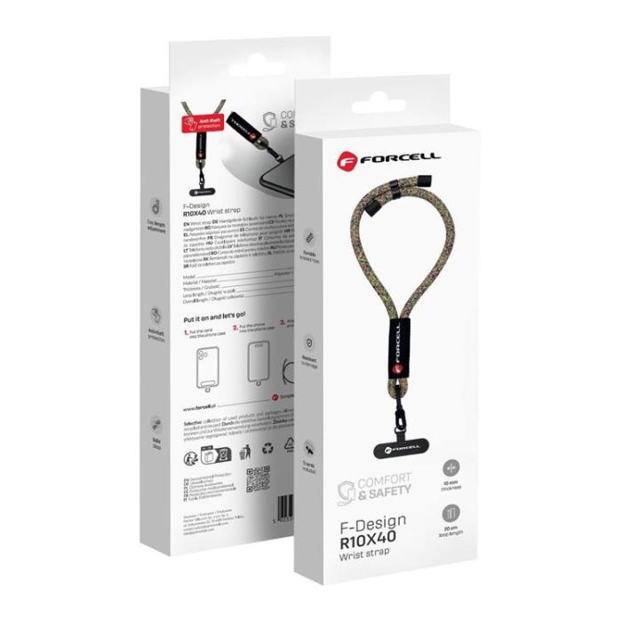 Forcell - Forcell Handled Mobilrem Lanyard med Justerbar Längd - Grön Rosa