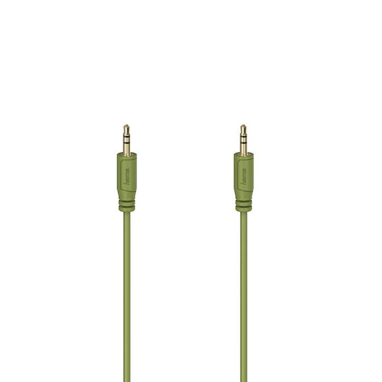 HAMA Ljud Kabel Flexi-Slim 3.5mm/0.75m - Guld/Grön | 1867 | AlltMobil
