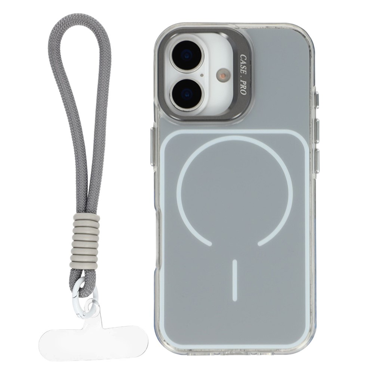 iPhone 17 Mobilskal MagSafe med Matchande Handrem Lens Kickstand - Grå (Grå) | 2353 | AlltMobil