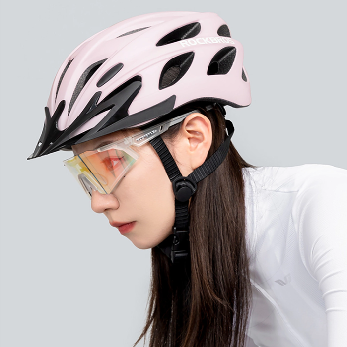 Rockbros - Rockbros Cykelhjälm Avtagbara UV-Skyddsglasögon - Rosa