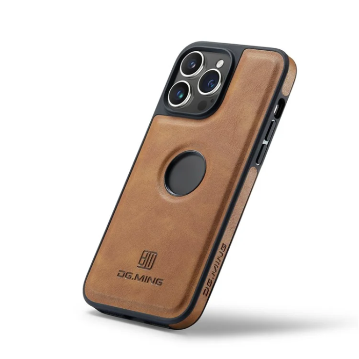 DG.MING - DG.MING iPhone 16 Pro Max Mobilskal Anti-Drop Läder - Brun