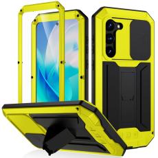 R-JUST - R-JUST Mobilskal till Galaxy S23 PC+Silicone+Metal Gult