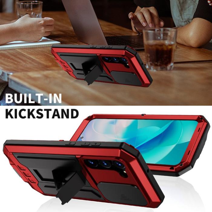 R-JUST - R-JUST Mobilskal till Galaxy S23 PC+Silicone+Metal Röd