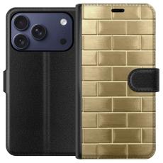 Gustaf - Pl&aring;nboksfodral till Apple iPhone 17 Pro med Gyllene Murstenar