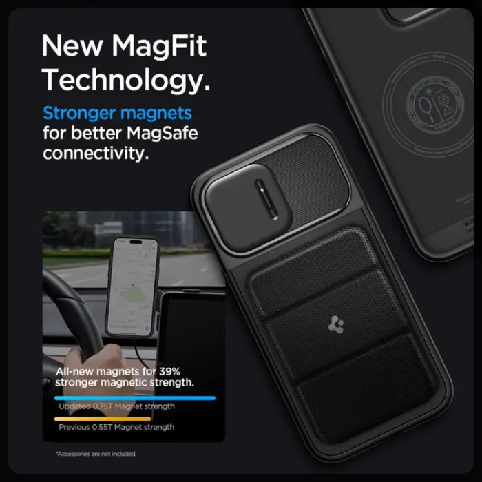 Spigen - Spigen iPhone 15 Pro Mobilskal Magsafe Optik Armor - Svart